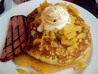 Macadamia Pancakes with pineapple